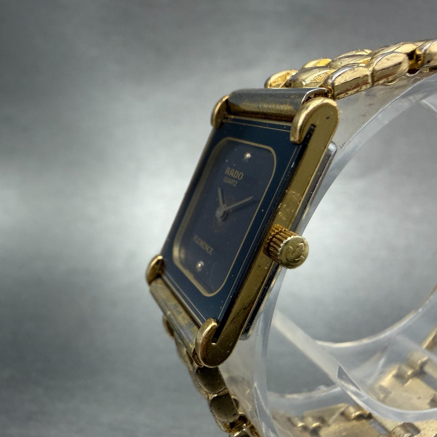 Rado Florence Tank Watch Women 17mm Black Dial Gold Tone 135.3156.2 PARTS3