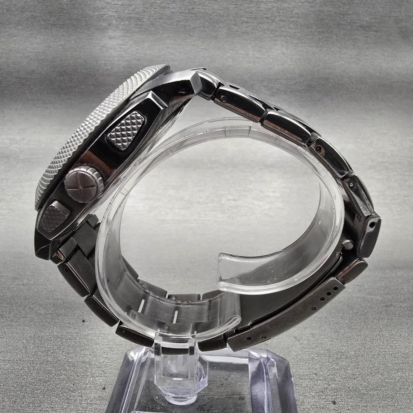 Fossil Machine Watch Men 45mm Black Dial Gray Tone Chrono Date FS4662 New Batt6