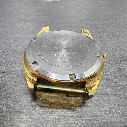 Seiko SQ Watch Men 36mm Champagne Dial Gold Tone Daydate Round 43368089 PARTS11