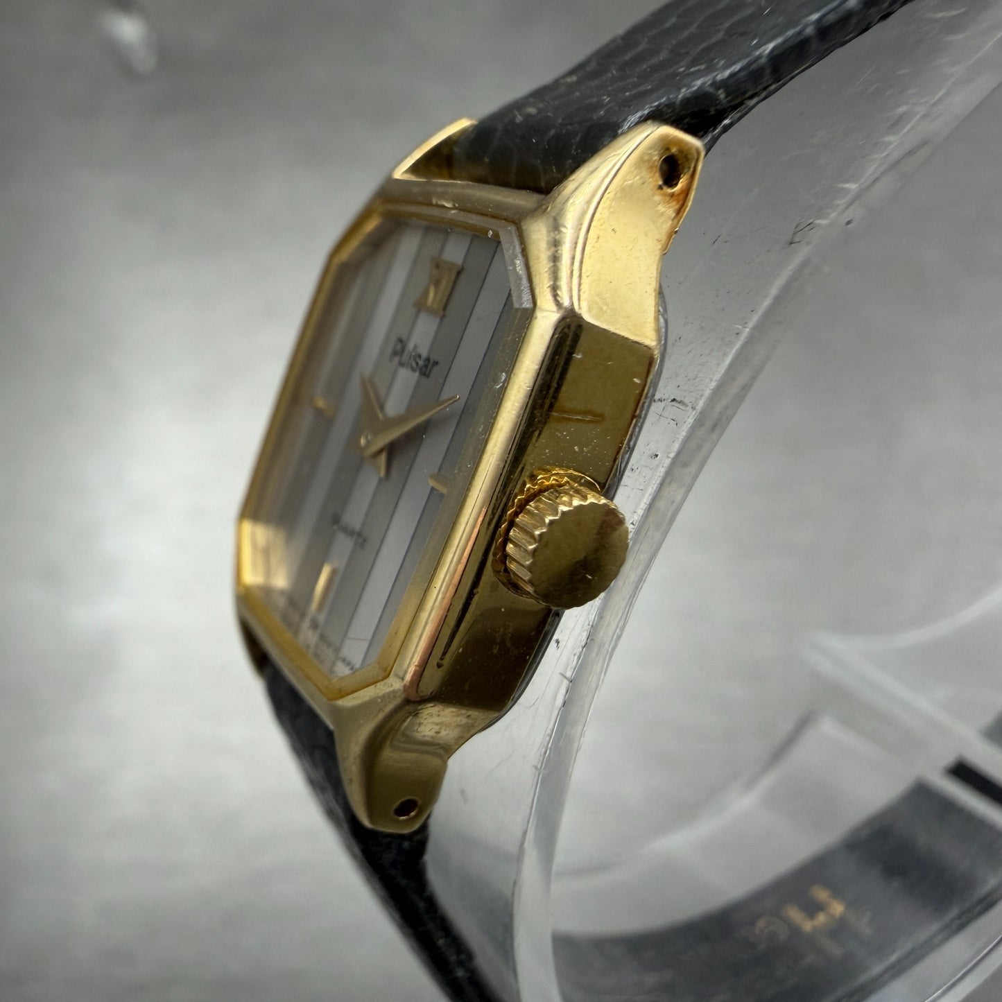 Pulsar Watch Women 16mm Silver Dial Gold Tone Octagon V232-5810 New Battery2
