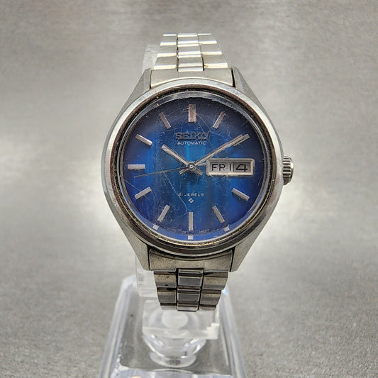 Seiko Automatic Watch Women 27mm Blue Dial Stainless Steel Daydate Round Runs