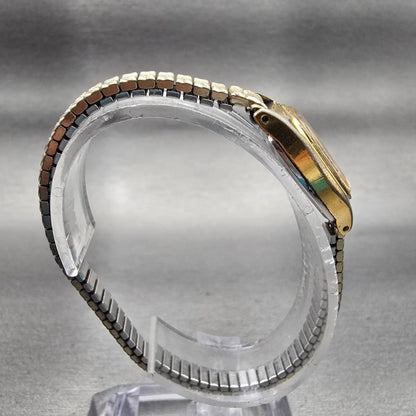 Seiko Watch Women 17mm White Dial Gold Tone Rectangle 2320-6559 New Battery VTG8