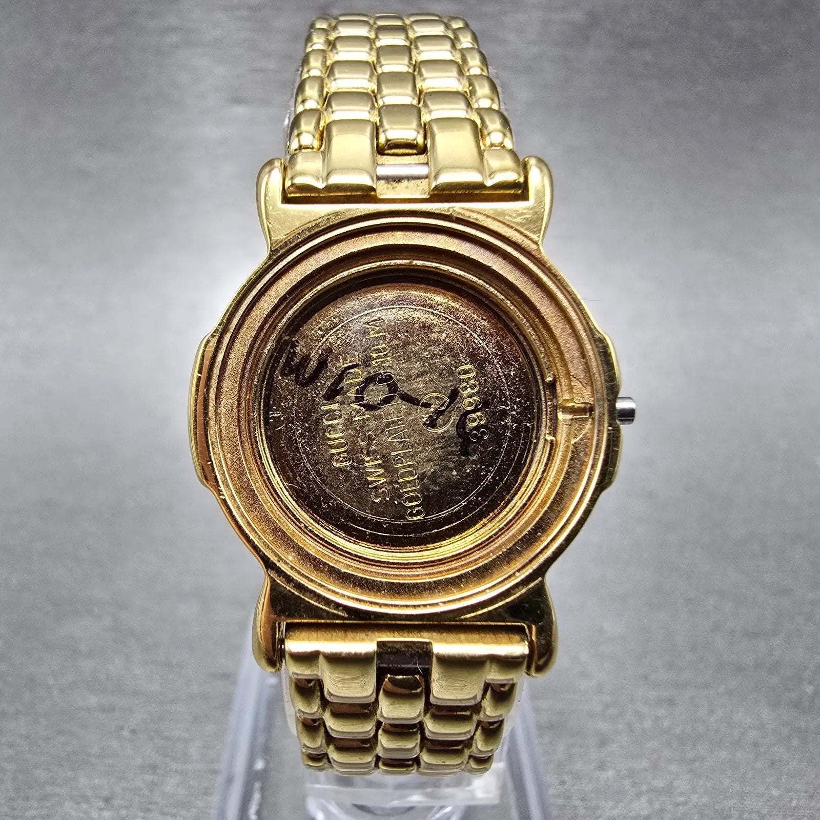 Gucci 3400L Case And Bracelet 23mm Gold Plated Round Vintage0