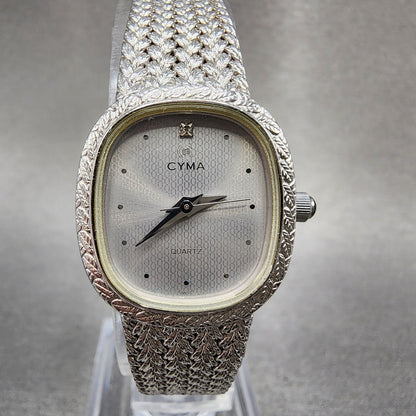 Cyma Watch Women 21mm Silver Dial Silver Tone Oval 706 Mesh Band PARTS0