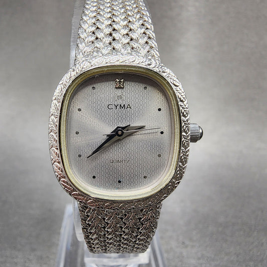 Cyma Watch Women 21mm Silver Dial Silver Tone Oval 706 Mesh Band PARTS0