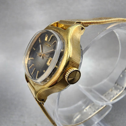 Seiko Automatic Watch Women 27mm Brown Dial Gold Tone Date 22063129 PARTS3