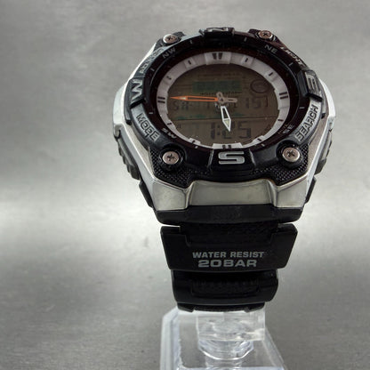 Casio Fishing Gear Watch Men 46mm Analog Digital Black Silver AQW-101 New BattAD5