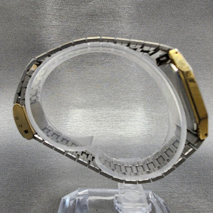 Seiko Watch Men 26mm Black Dial Gold Tone Date Octagon 6532-5310 New Battery