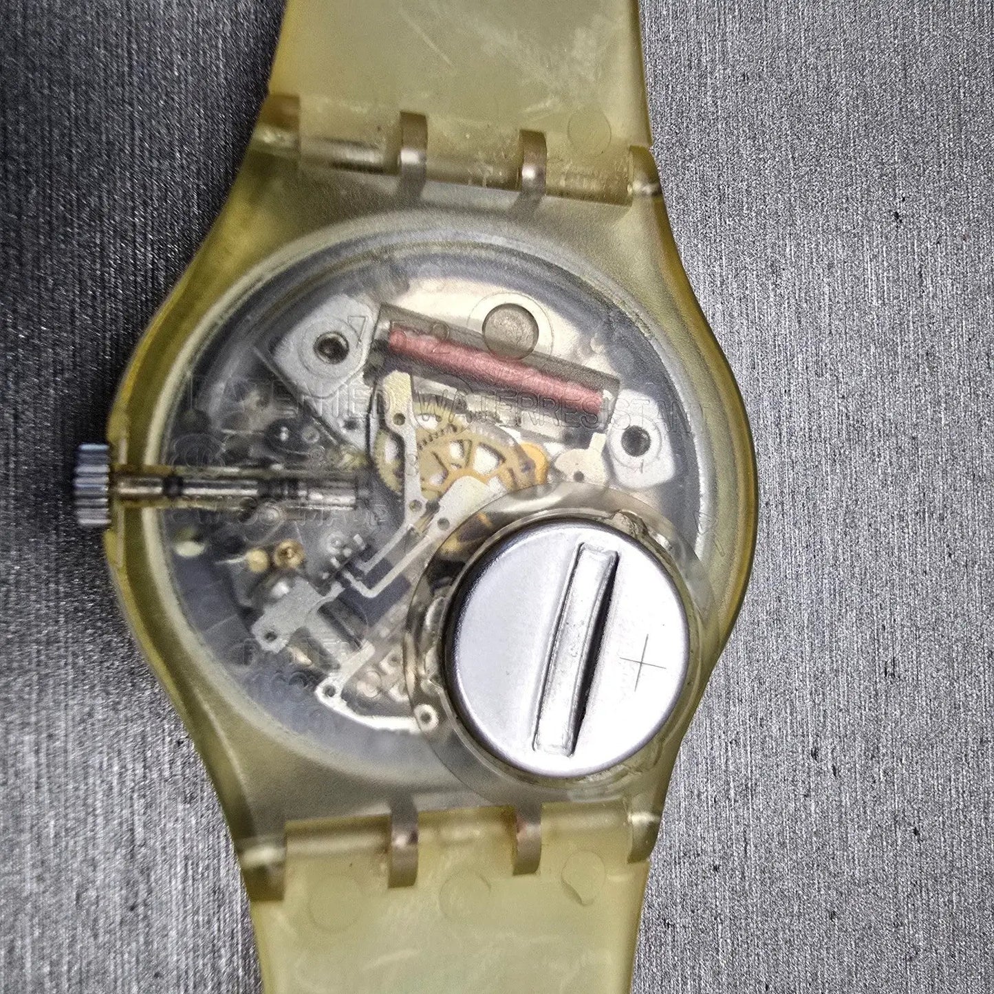 Swatch Gent CALENDARIUM Watch Men White Dial Clear Case Daydate GK726 New Batt10