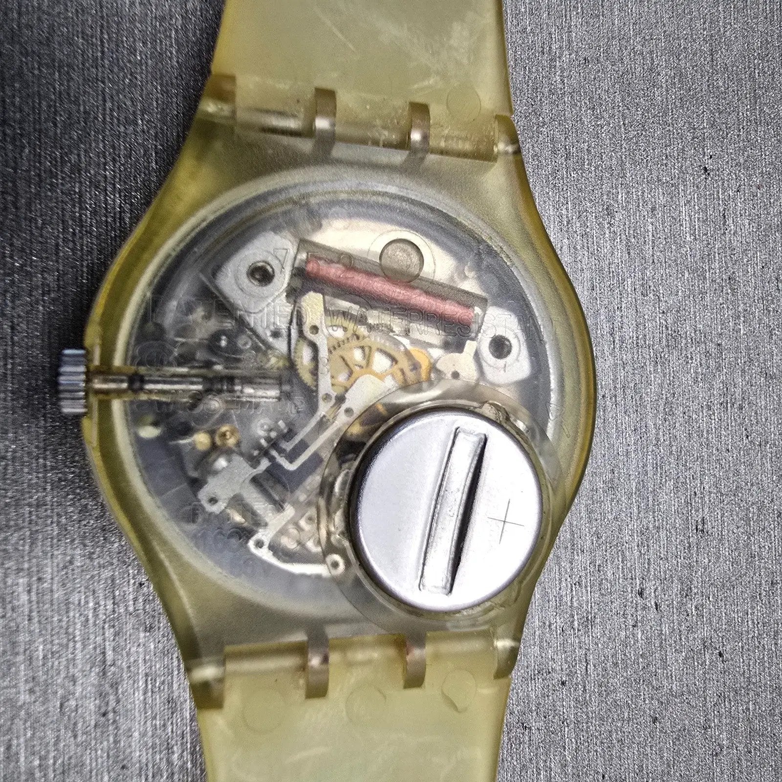 Swatch Gent CALENDARIUM Watch Men White Dial Clear Case Daydate GK726 New Batt10
