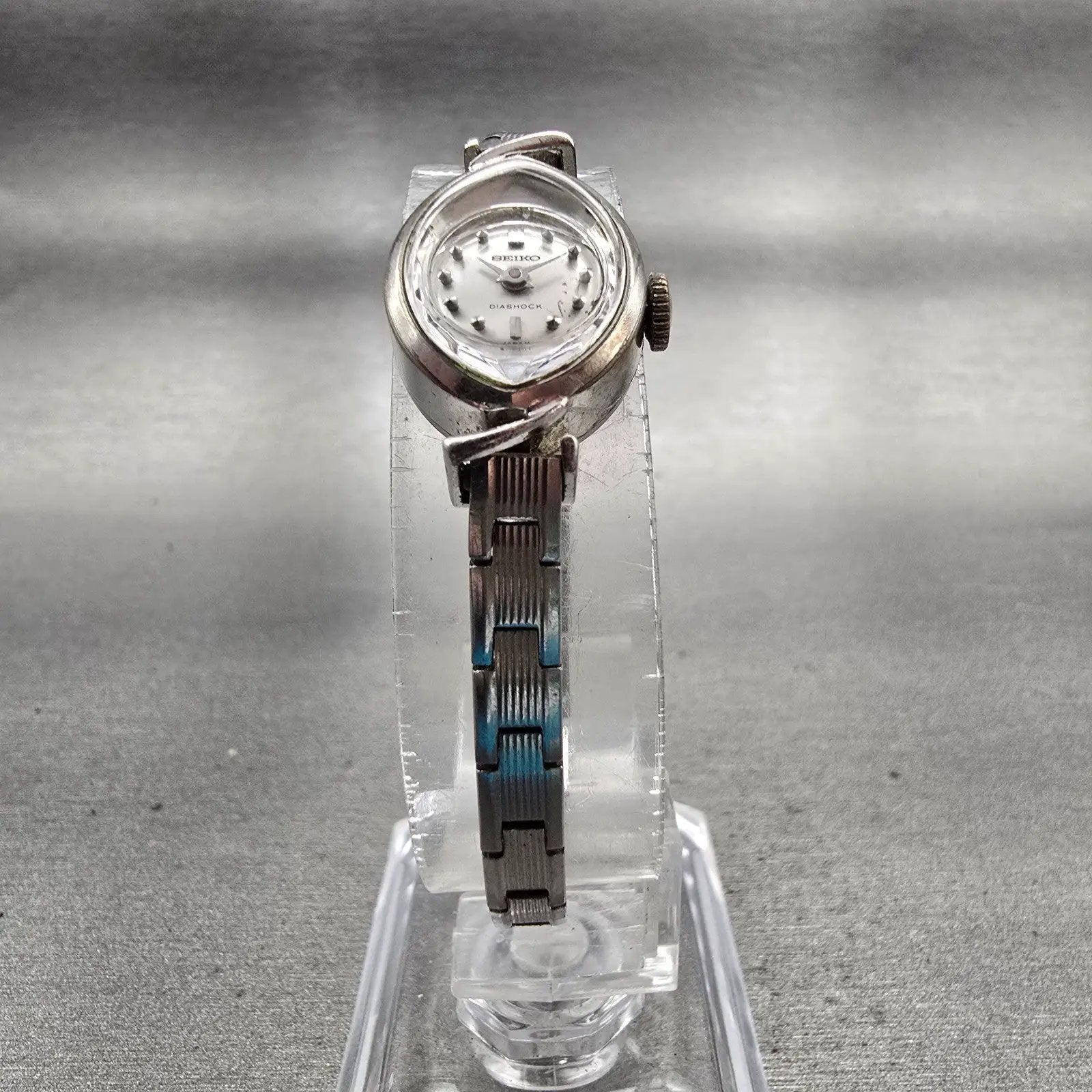 Seiko Watch Women 14mm Silver Dial Silver Tone Oval 10-8160 Manual Wind VTG5