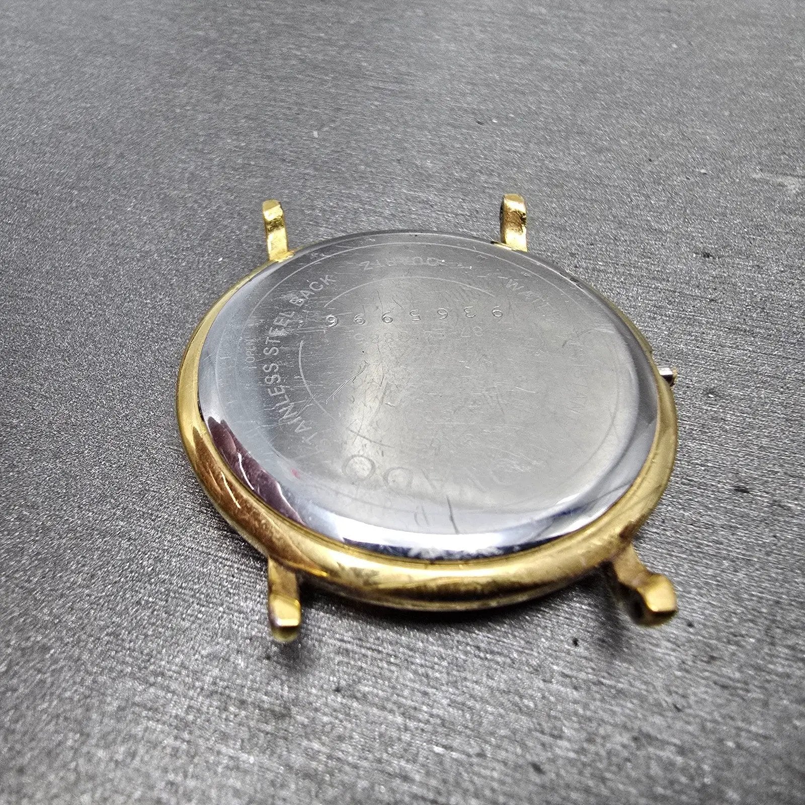 Movado Watch Men 34mm White Dial Gold Tone Round 87-E4-0885 NO CROWN PARTS10