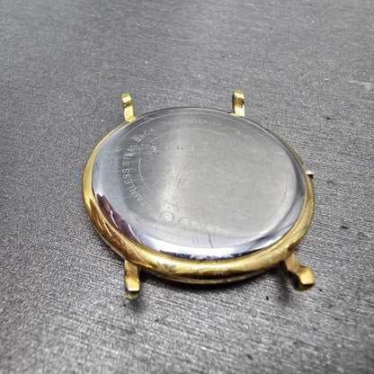 Movado Watch Men 34mm White Dial Gold Tone Round 87-E4-0885 NO CROWN PARTS10