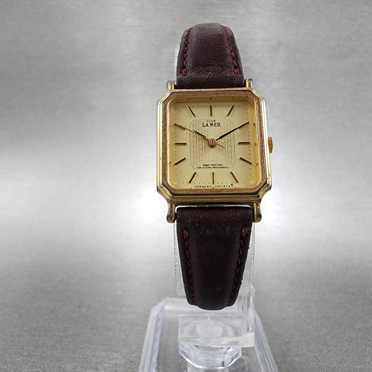 Citizen Club Lamer Tank Watch Women 20mm Champagne Dial Gold Tone New Battery5