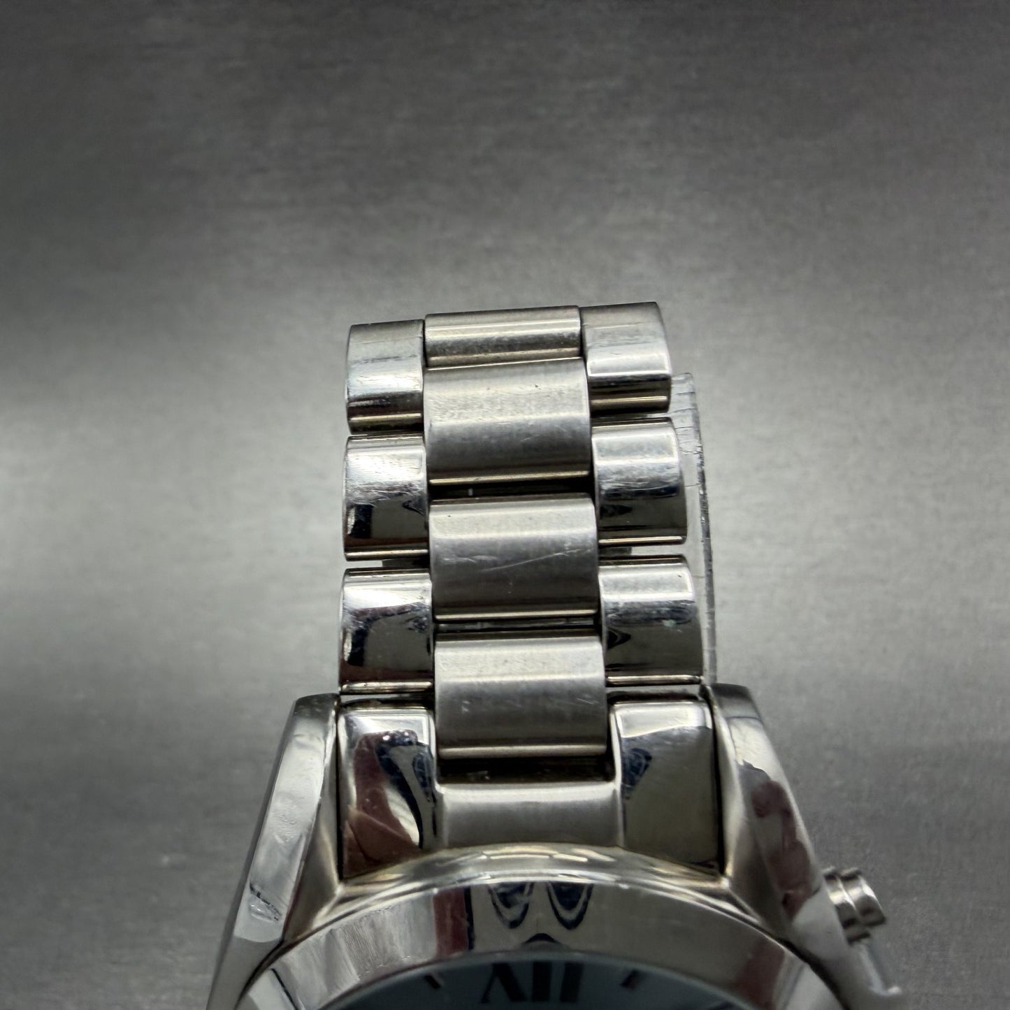 Michael Kors Bradshaw Watch Women 44mm Blue Dial Steel Date MK-6099 New Batt4