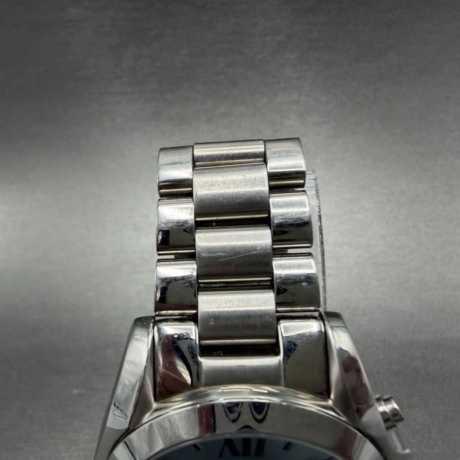 Michael Kors Bradshaw Watch Women 44mm Blue Dial Steel Date MK-6099 New Batt4