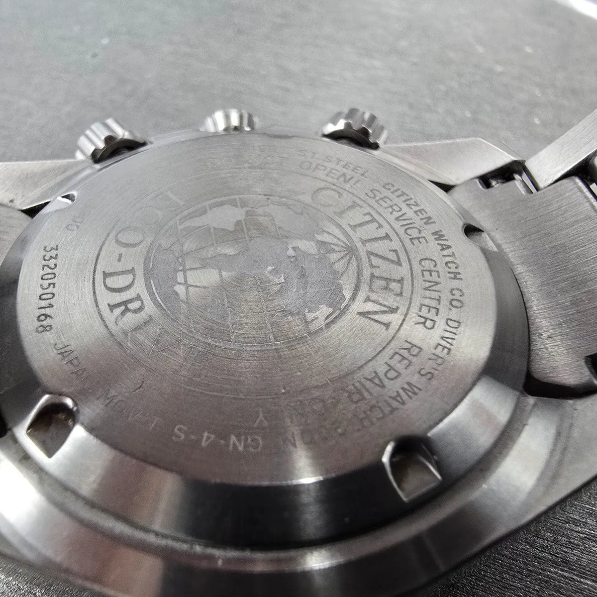 Citizen Eco-Drive Dive Chronograph Watch Men 44mm Blue Dial Steel Date Runs9