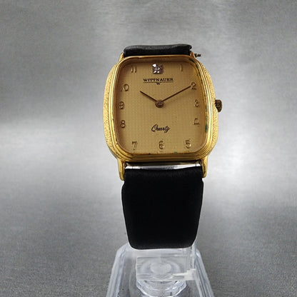 Wittnauer Tank Watch Men 26mm Champagne Dial Gold Tone Rectangle New Battery6