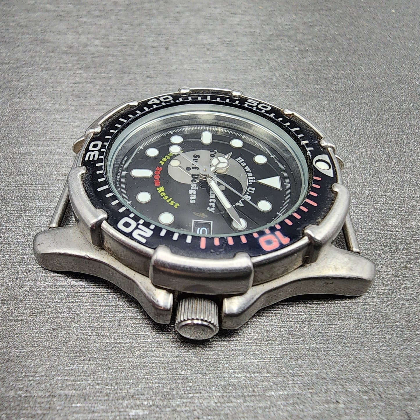 Orient Town & Country Surf Design Dive Watch Men 36mm Black Dial Silver NewBat115