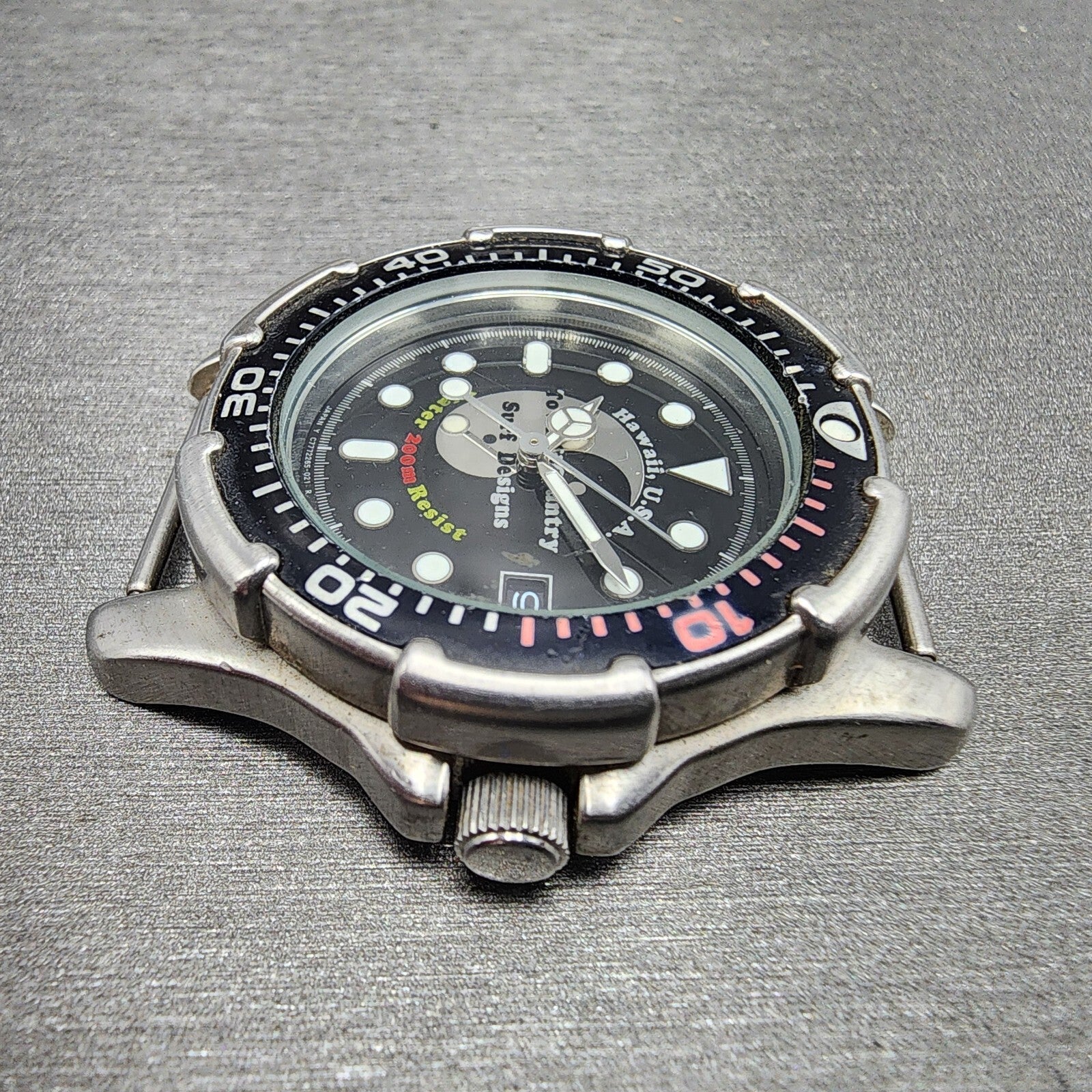 Orient Town & Country Surf Design Dive Watch Men 36mm Black Dial Silver NewBat115