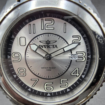 Invicta Dive Watch Men 45mm Silver Dial Silver Tone Date Round 6006 New Battery1