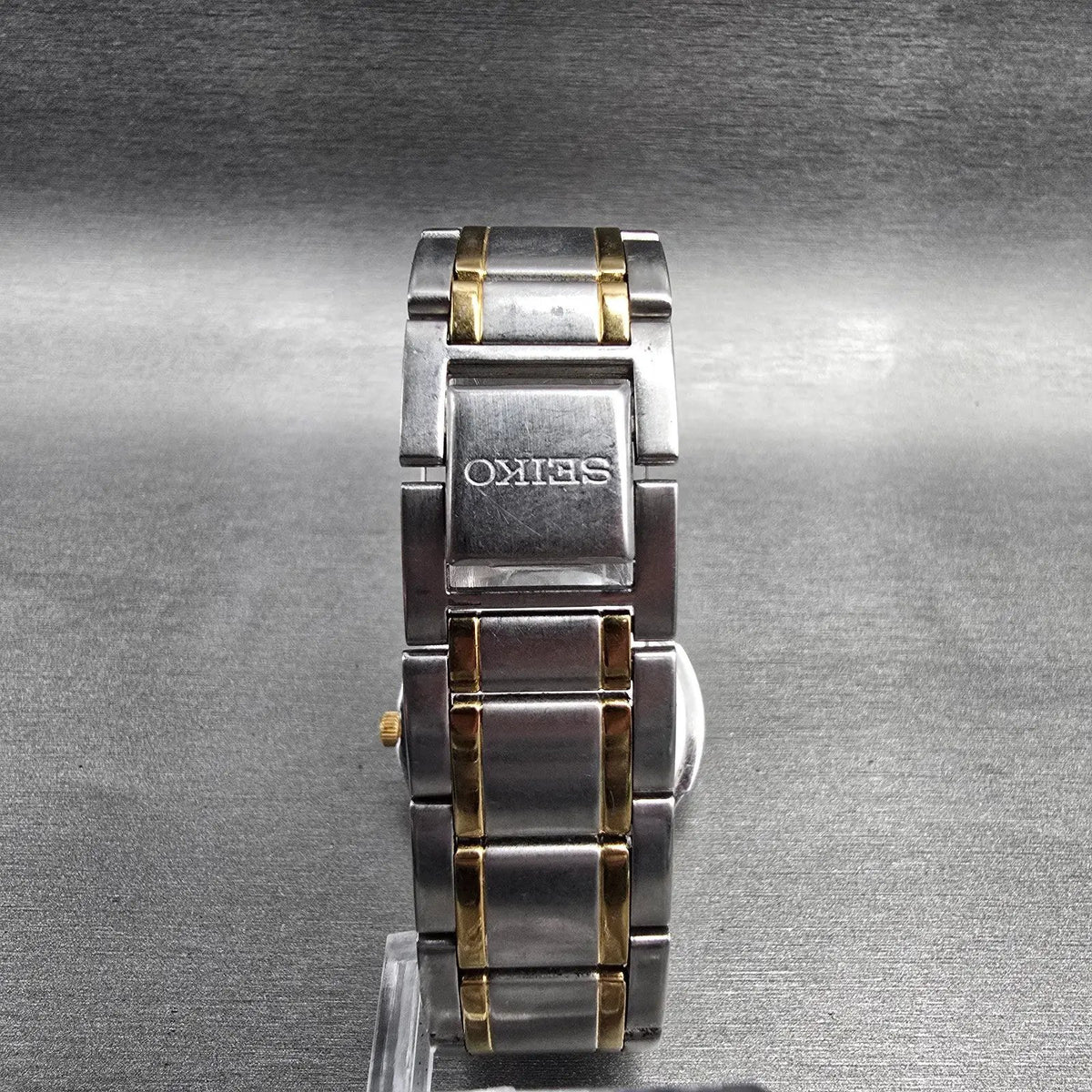 Seiko Watch Men 35mm Champagne Dial Two Tone Round V701-2K80 New Battery Vintage7