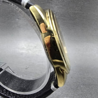 Citizen Eco-Drive Watch Men 35mm Champagne Dial Gold Tone Daydate Round Runs3