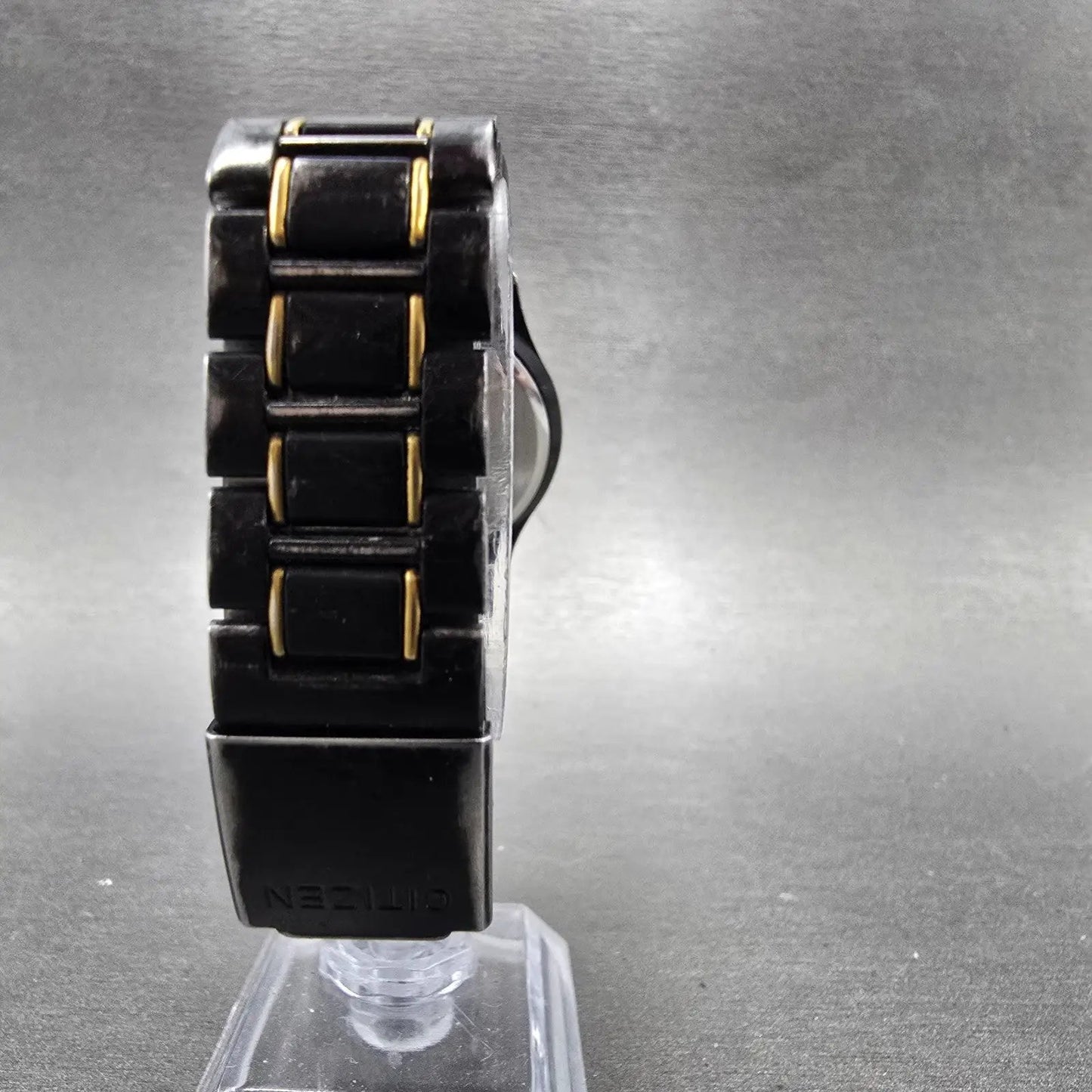 Citizen CQ Watch Men Black Dial Black & Gold Tone Daydate 6101-S04611 PARTS8