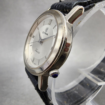 Cyma Louis XV Watch Women 24mm White Dial Silver Tone Round 726 New Battery2