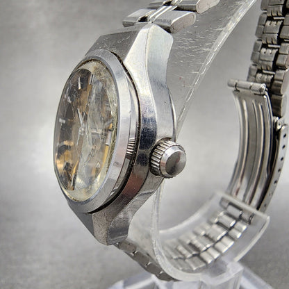 Seiko Automatic Watch Women 26mm Yellow Dial Silver Tone Daydate 2706-0260 Runs