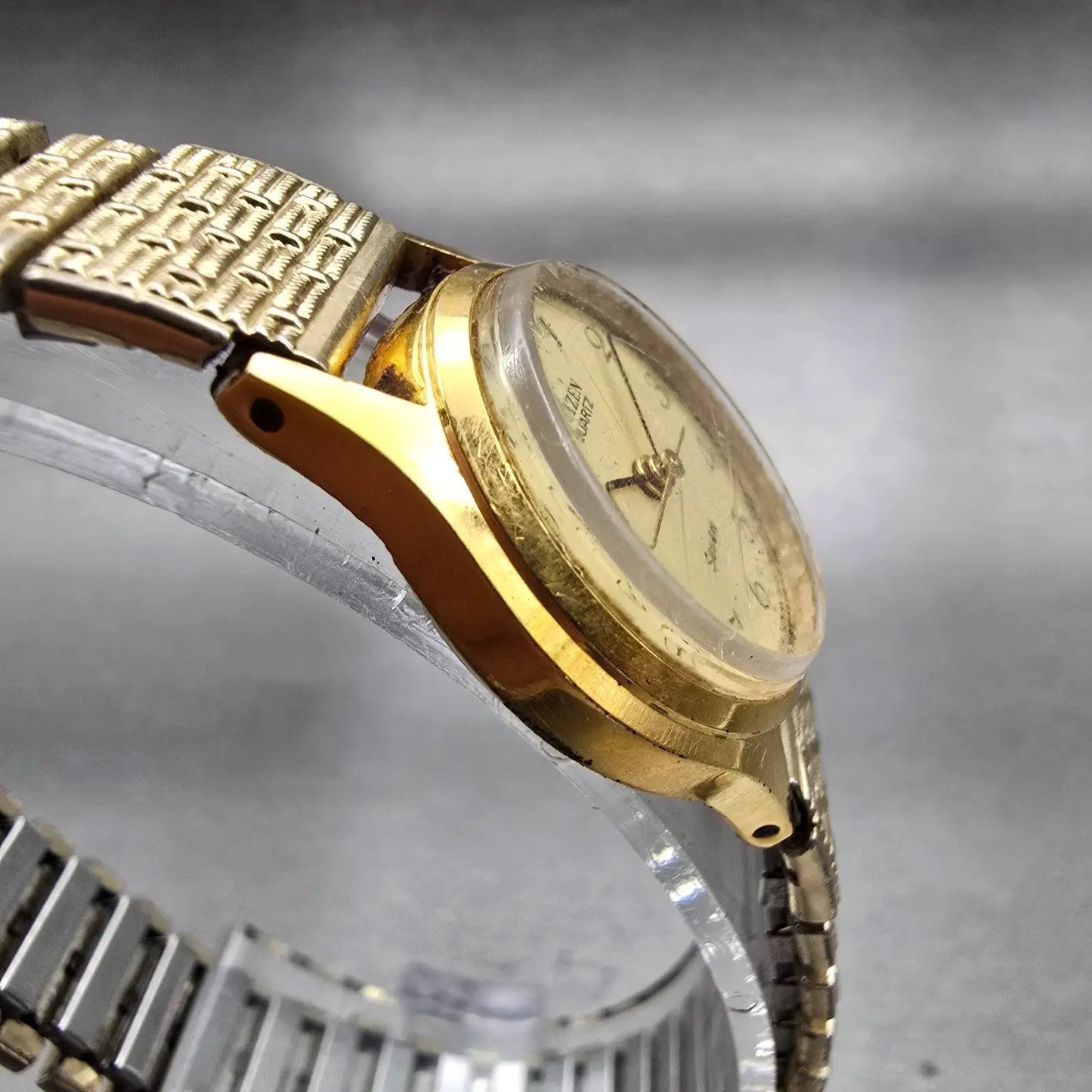 Citizen Seven Watch Women 22mm Gold Dial Gold Tone Round 2030-041682 New Battery3