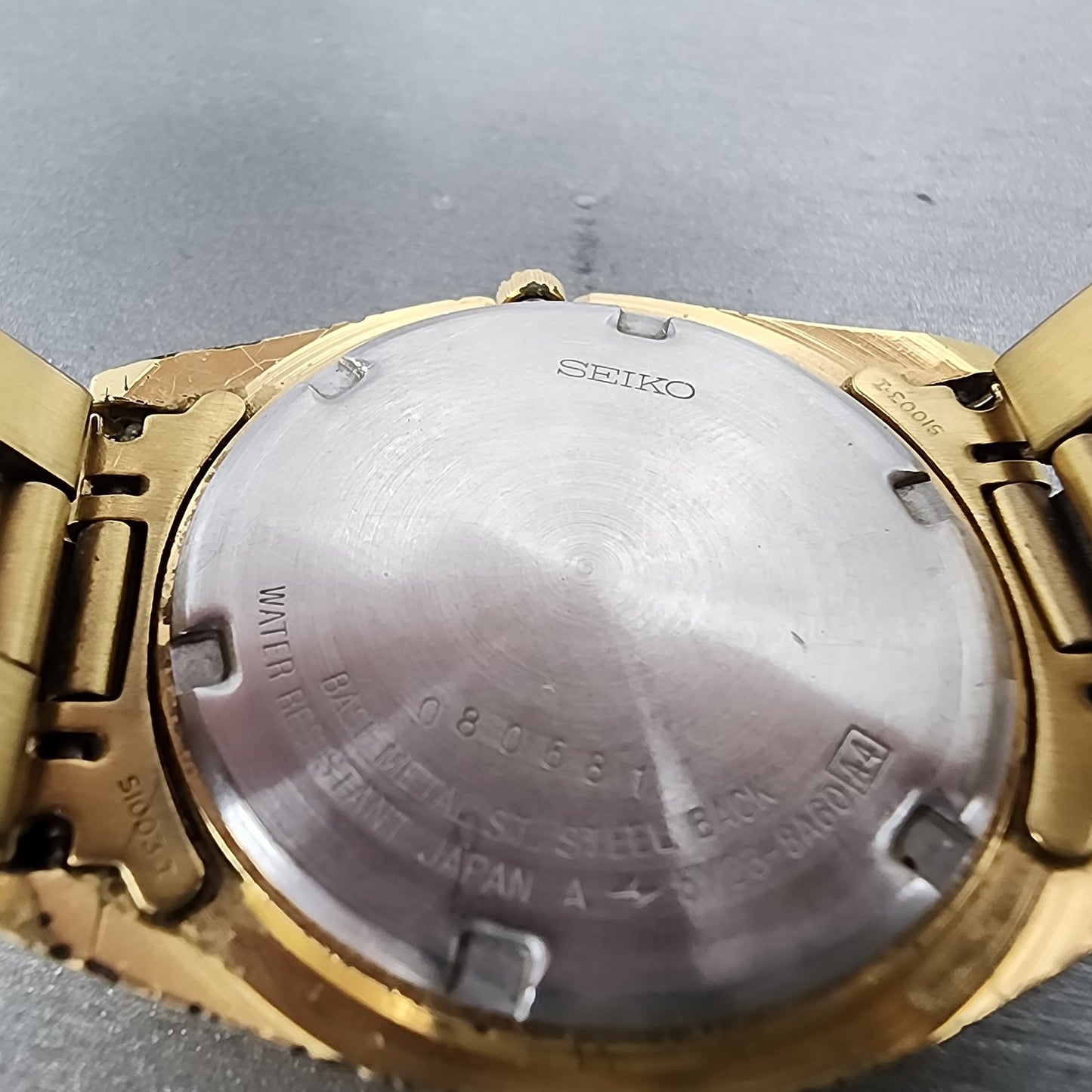 Seiko SQ President Watch Men 36mm Black Dial Gold Tone 5Y238A60 New Battery9