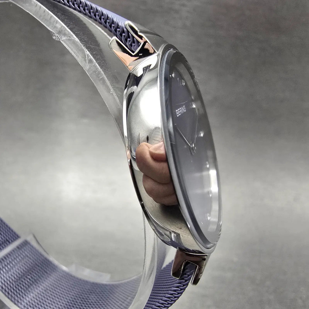 Bering Classic Watch Women 31mm Purple Dial Silver Purple Mesh Band Round Works24