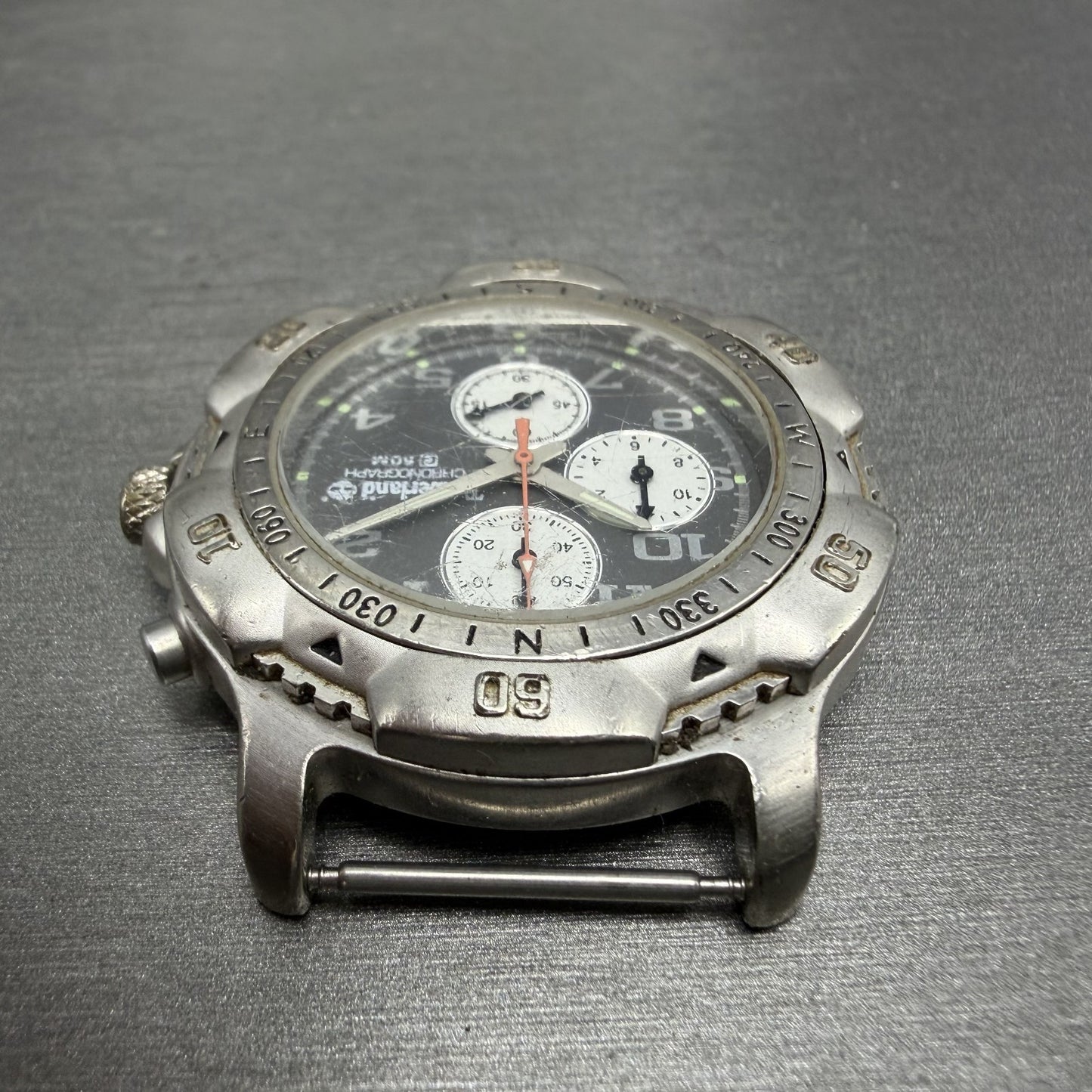 Timberland Chronograph Watch Men 41mm Gray Dial Silver Tone Round New Battery4