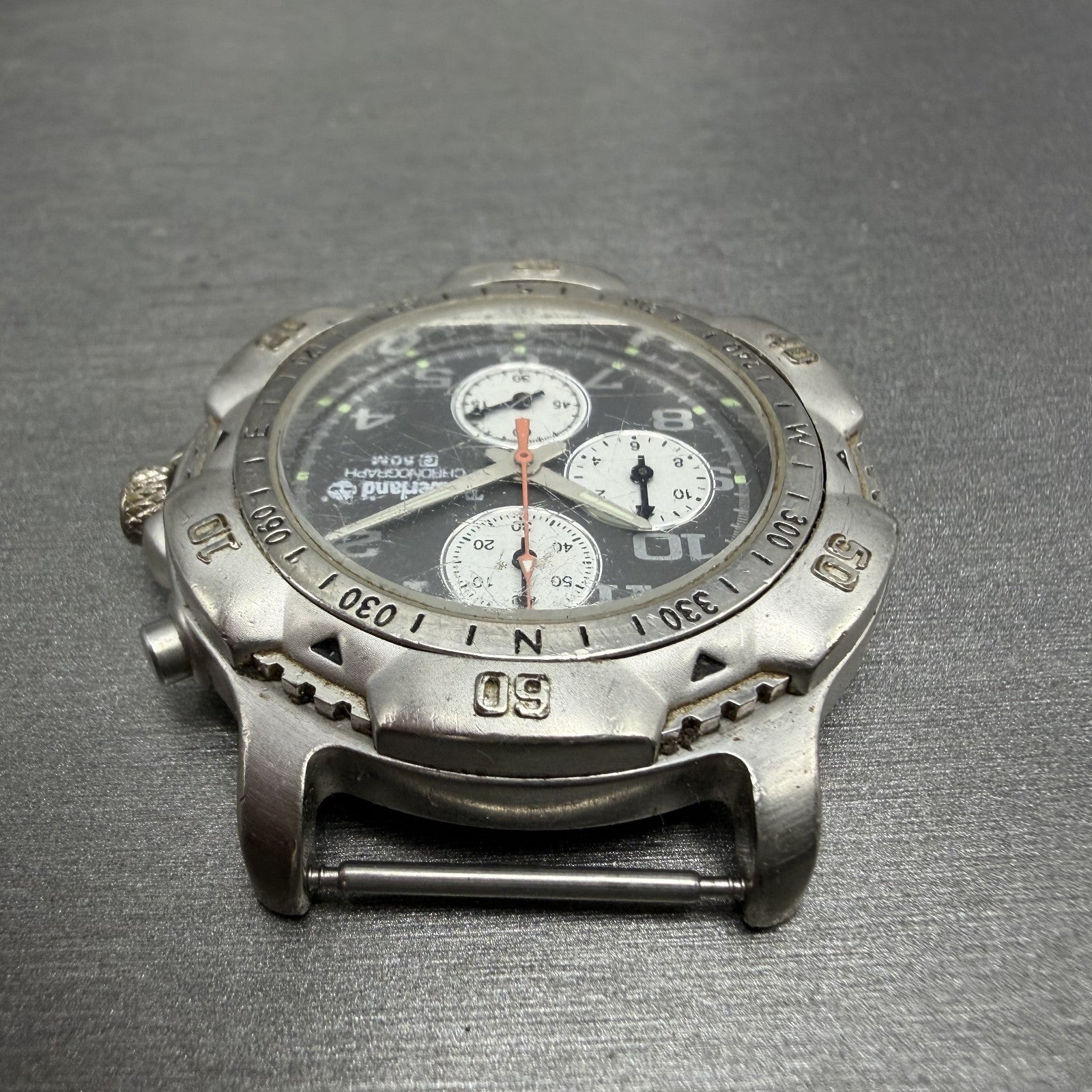 Timberland Chronograph Watch Men 41mm Gray Dial Silver Tone Round New Battery4