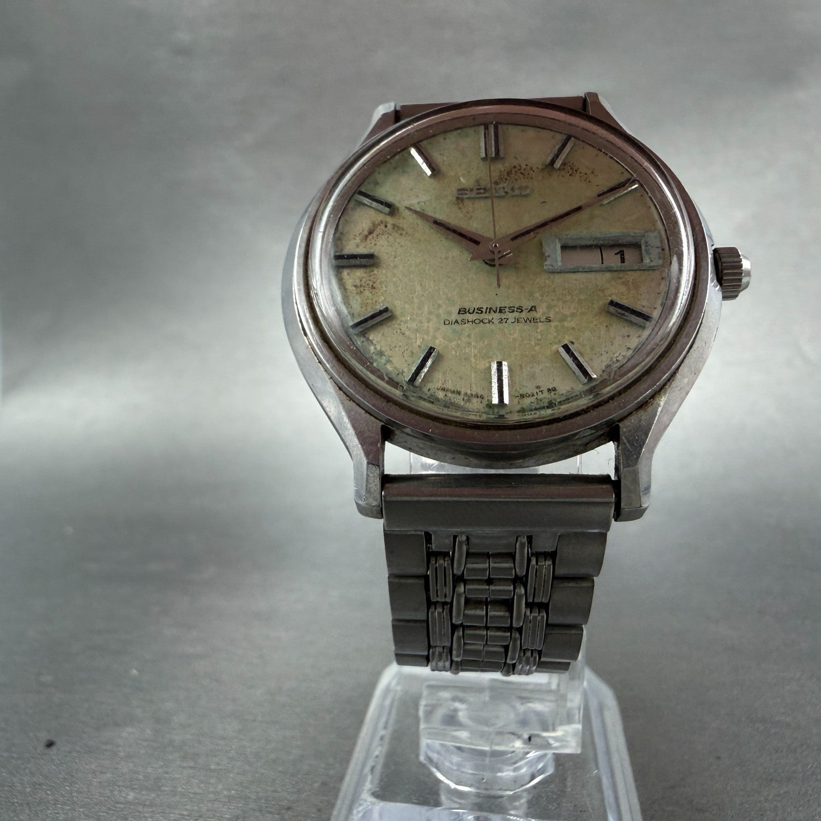 Seiko Business A Watch Men 37mm White Dial Silver Tone Daydate 8346-8000 PARTS6