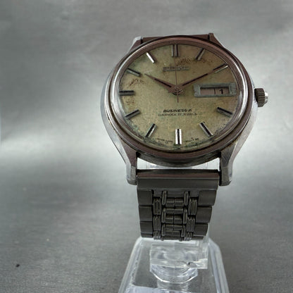 Seiko Business A Watch Men 37mm White Dial Silver Tone Daydate 8346-8000 PARTS6
