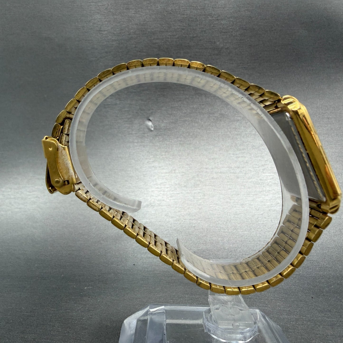 Citizen Tank Watch Unisex 24mm Champagne Dial Gold Tone Rectangle New Battery8