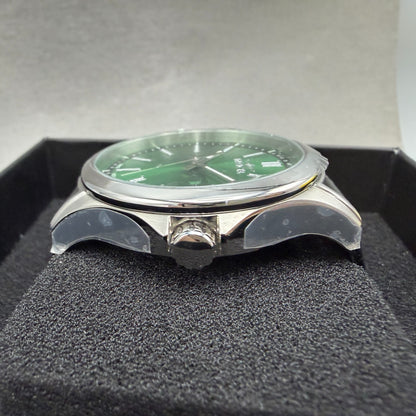 Invicta Celestial Watch Men 43mm Green Dial Silver Date Round Leather 478085