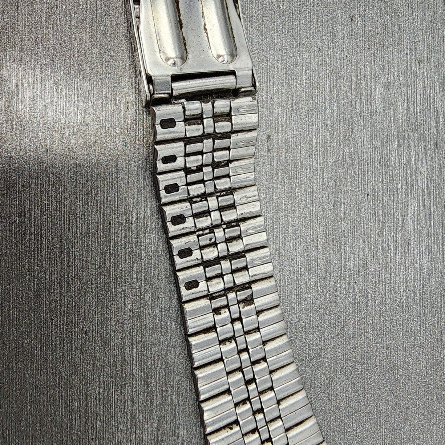VTG Seiko Watch Bracelet 20mm Stainless Steel 5 Link Tri Folding Clasp no endlin7