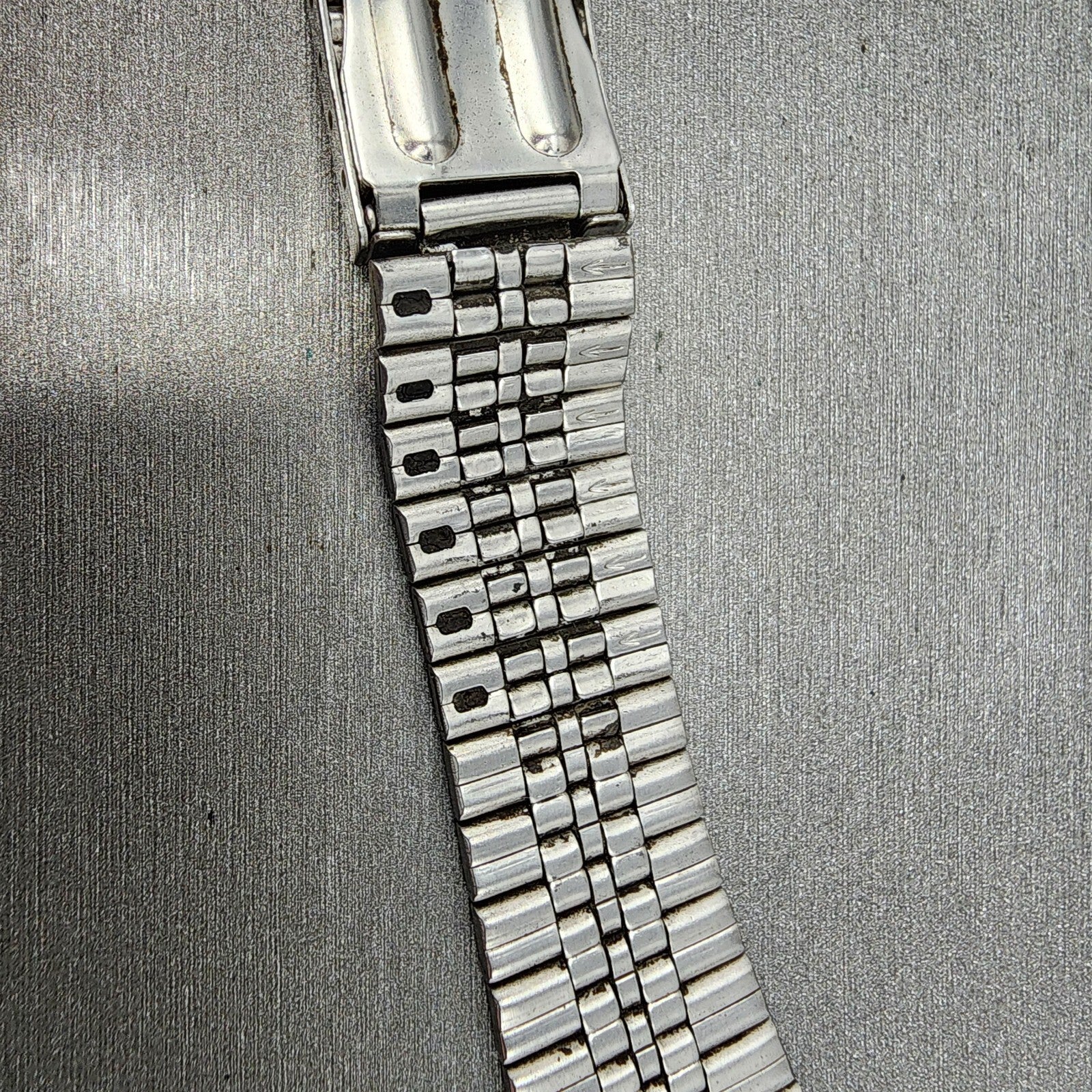 VTG Seiko Watch Bracelet 20mm Stainless Steel 5 Link Tri Folding Clasp no endlin7