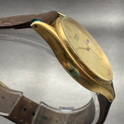 Seiko Watch Men 34mm Gold Dial Gold Tone Daydate Round 6533-8019 New Battery3