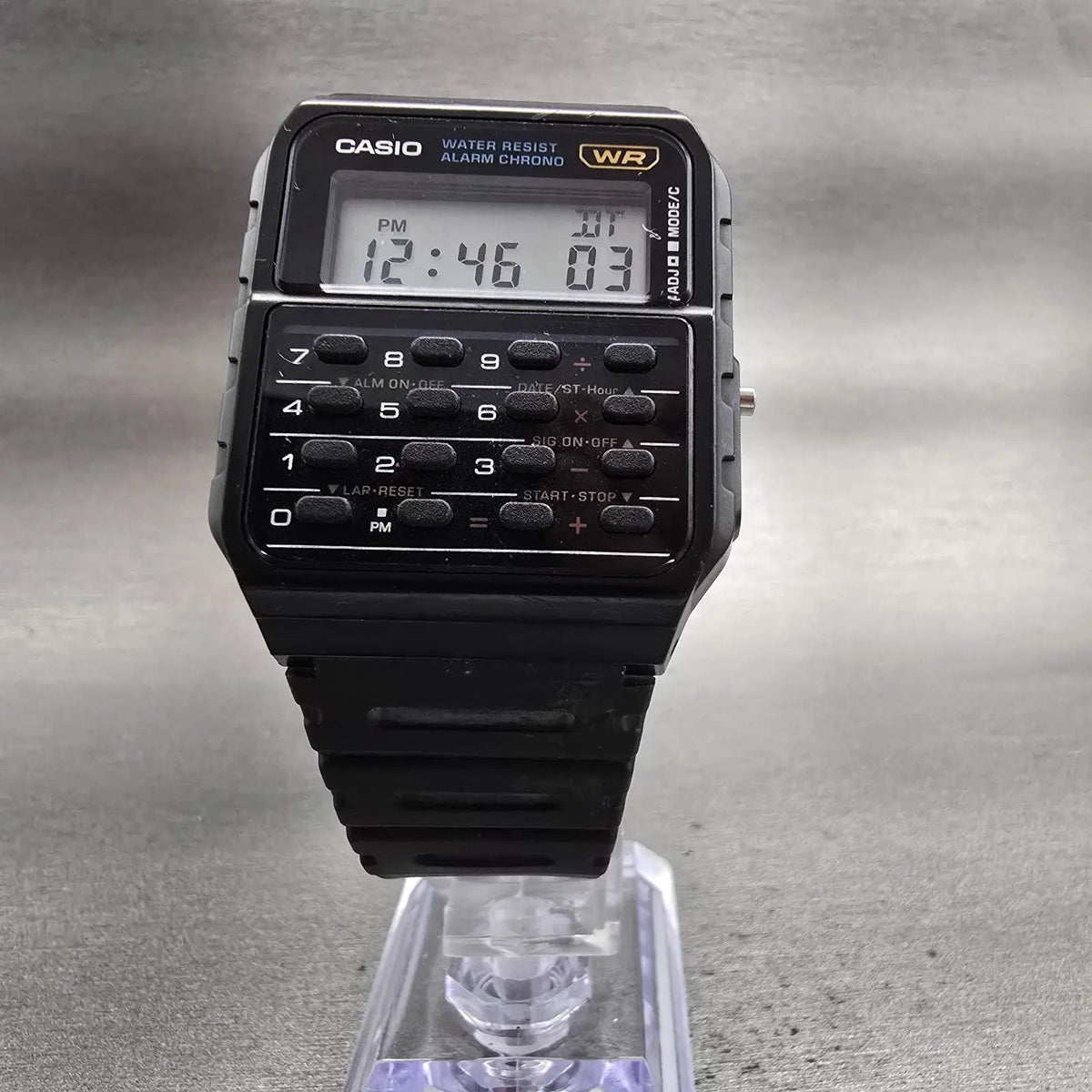 Casio Calculator CA-53W Watch Men 34mm Black Alarm Chronograph New Battery F5