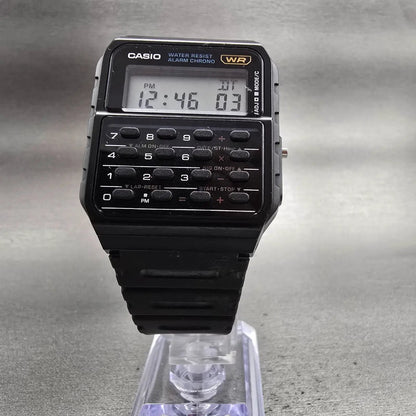 Casio Calculator CA-53W Watch Men 34mm Black Alarm Chronograph New Battery F5