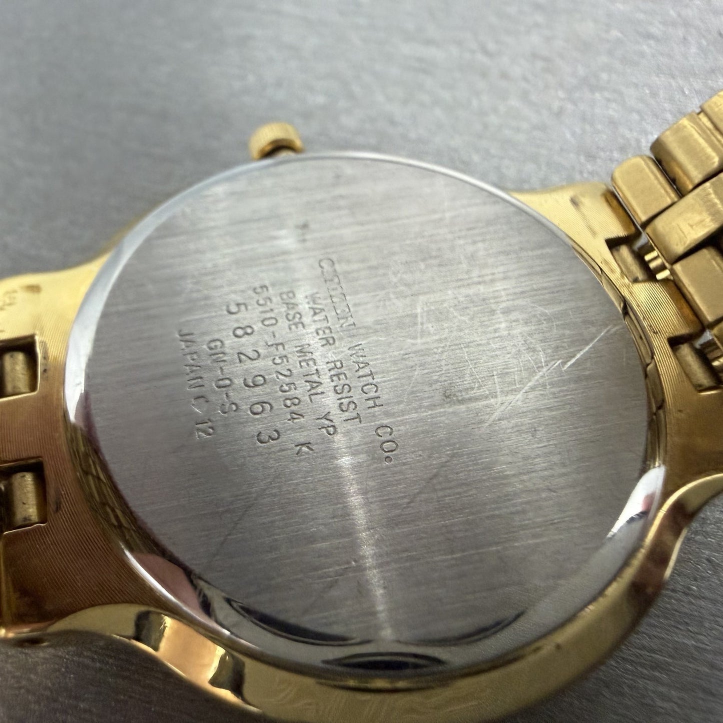 Citizen Watch Men 34mm White Dial Gold Tone Date Round 5510-F52584 New Battery9