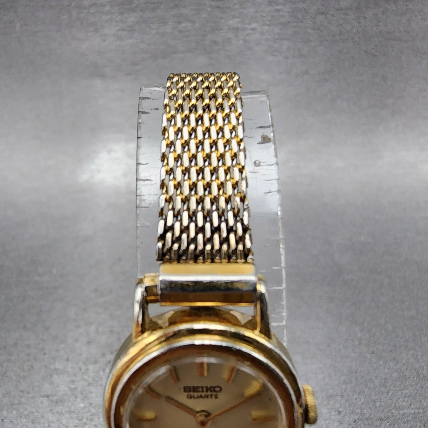 Seiko Watch Women 19mm Gold Dial Gold Tone Round 23200319 New Battery VTG2