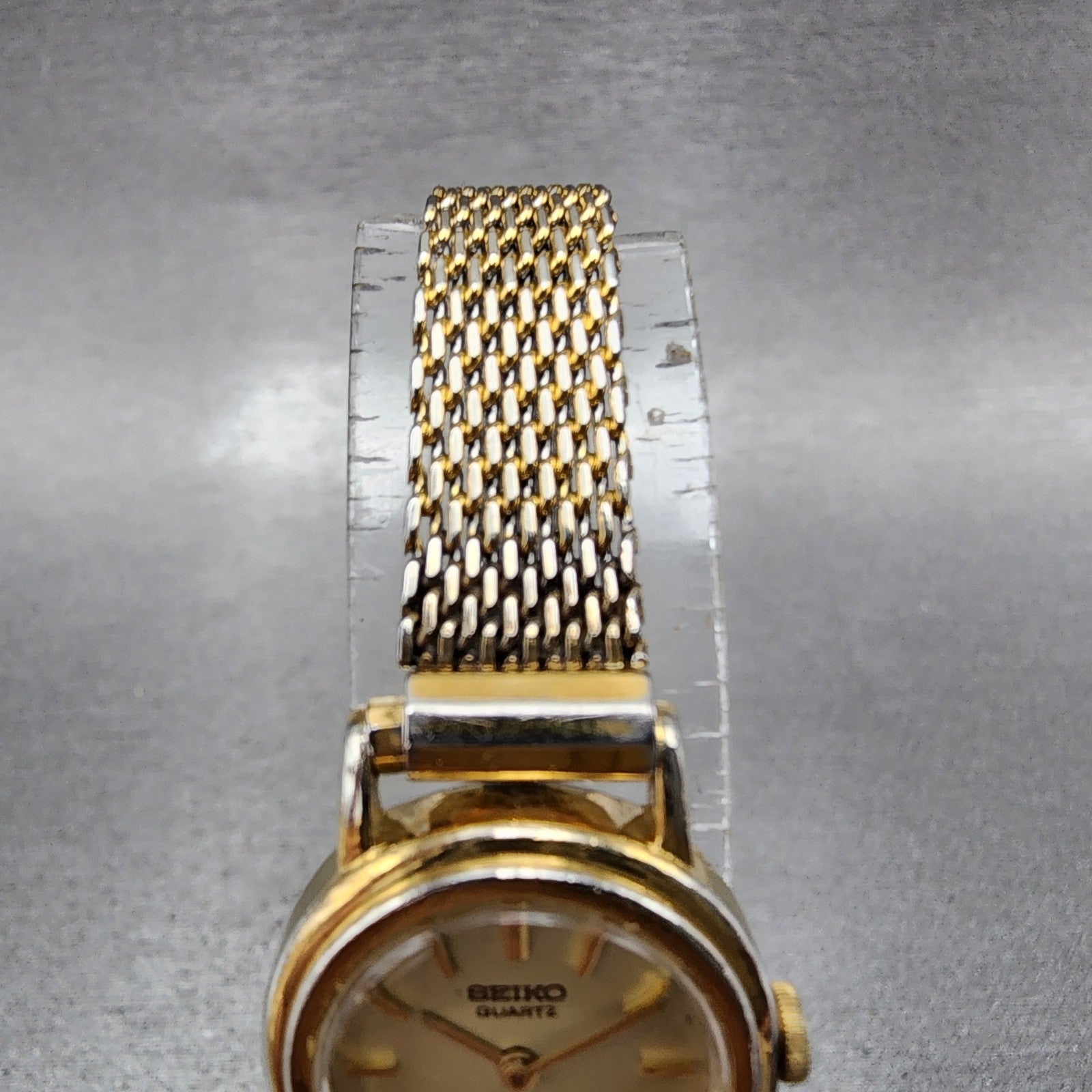 Seiko Watch Women 19mm Gold Dial Gold Tone Round 23200319 New Battery VTG2