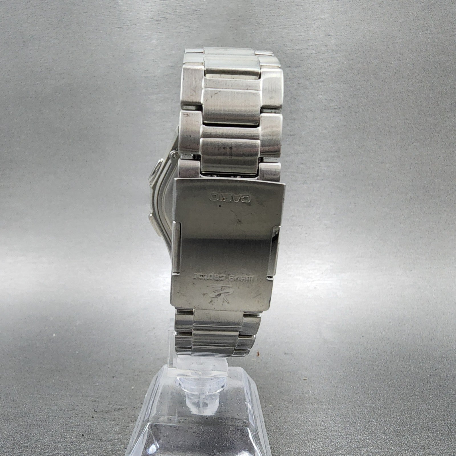 Casio Wave Ceptor Solar Watch Men 42mm Blue Dial Analog Digital Steel Runs7