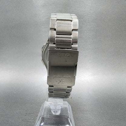 Casio Wave Ceptor Solar Watch Men 42mm Blue Dial Analog Digital Steel Runs7