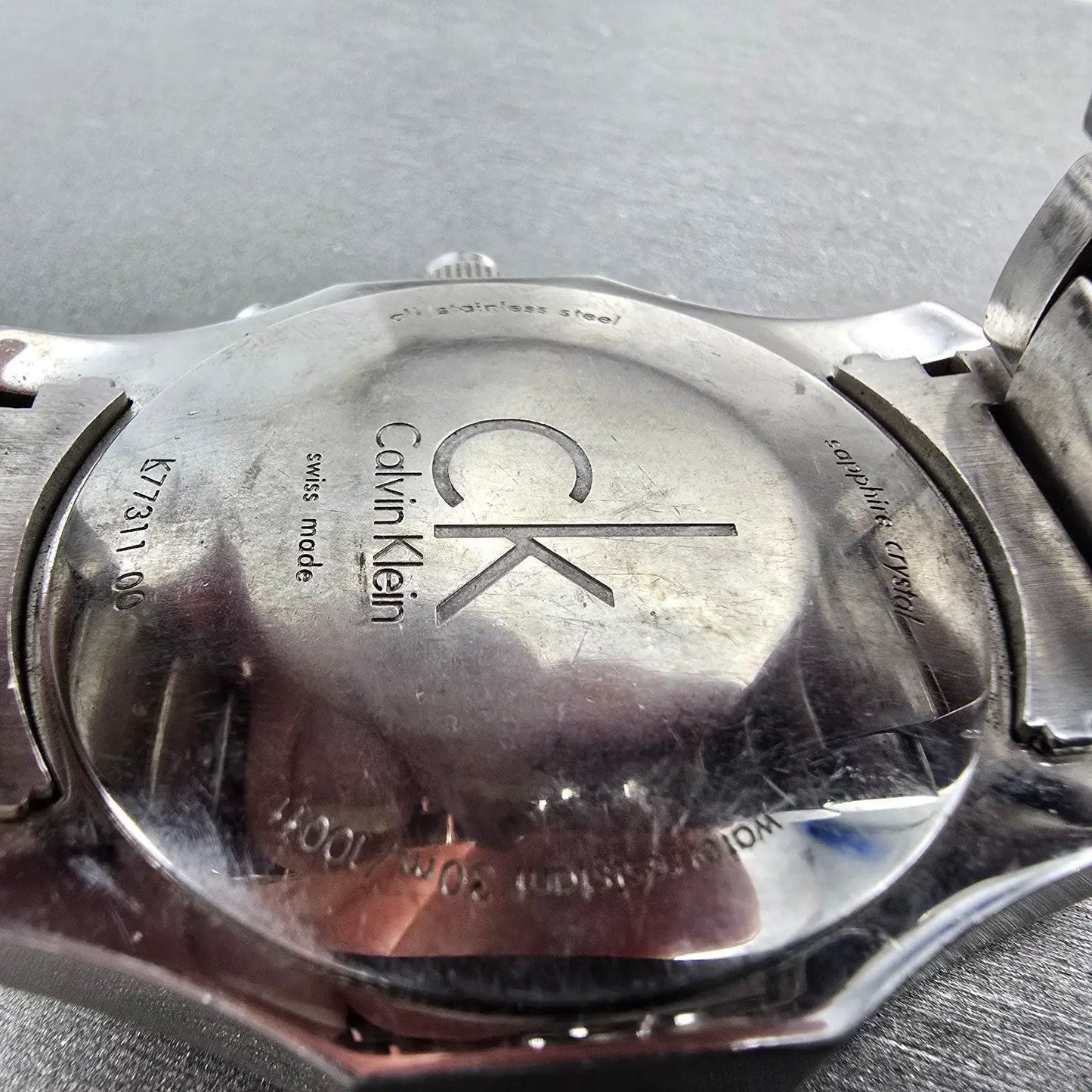 Calvin Klein Chronograph Watch Men 42mm White Dial Steel Date K77311 New Batt9